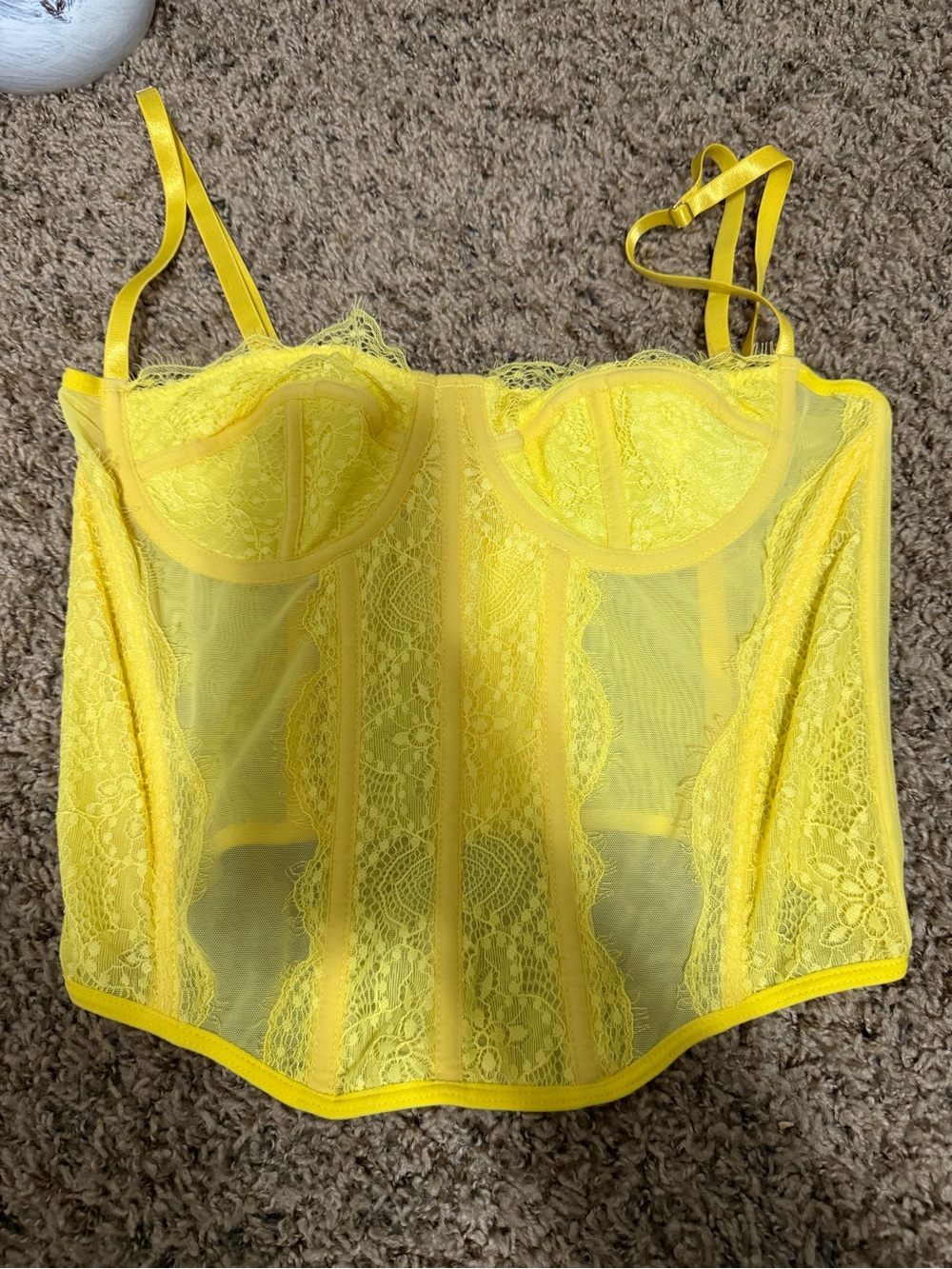 Yellow Lace Corset Crop Top (never worn)